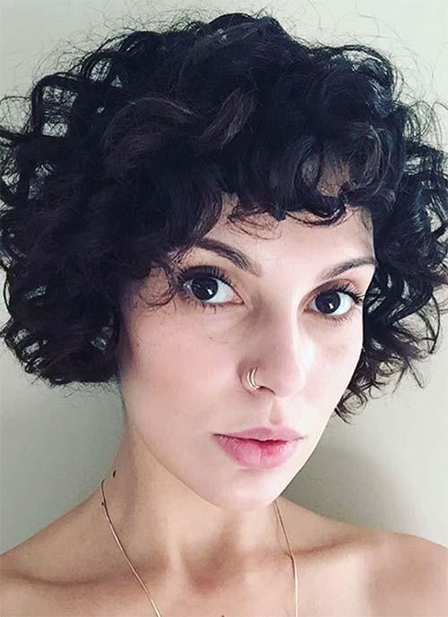 Short Hairstyles for Women: Curly Bowl Cut