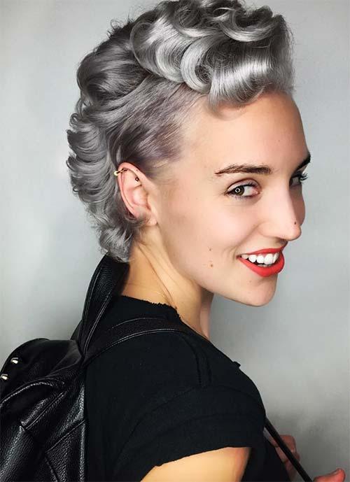 Short Hairstyles for Women: Silver Monroe Pixie