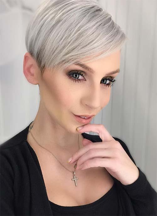 Short Hairstyles for Women: Silver Pixie