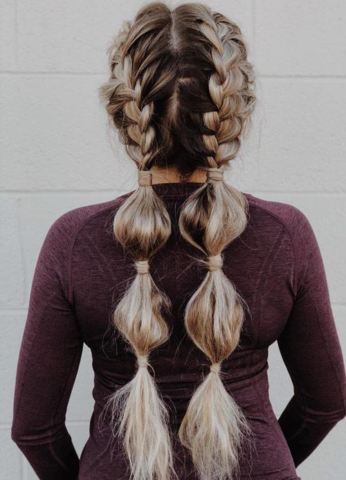 Side Braids With Bubbles