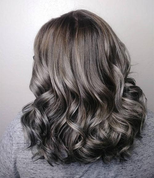 Silver Ash Brown Hair