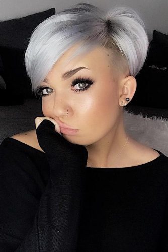 Silver Long Pixie Hairstyle #pixiecut #longpixie #silverhair