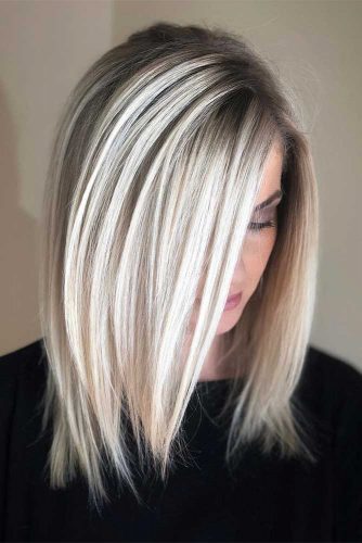 Sleek Long Bob Haircut with Side Swept Bang picture1