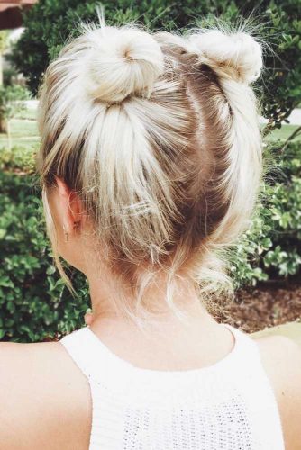 Space Buns for Short Hair
