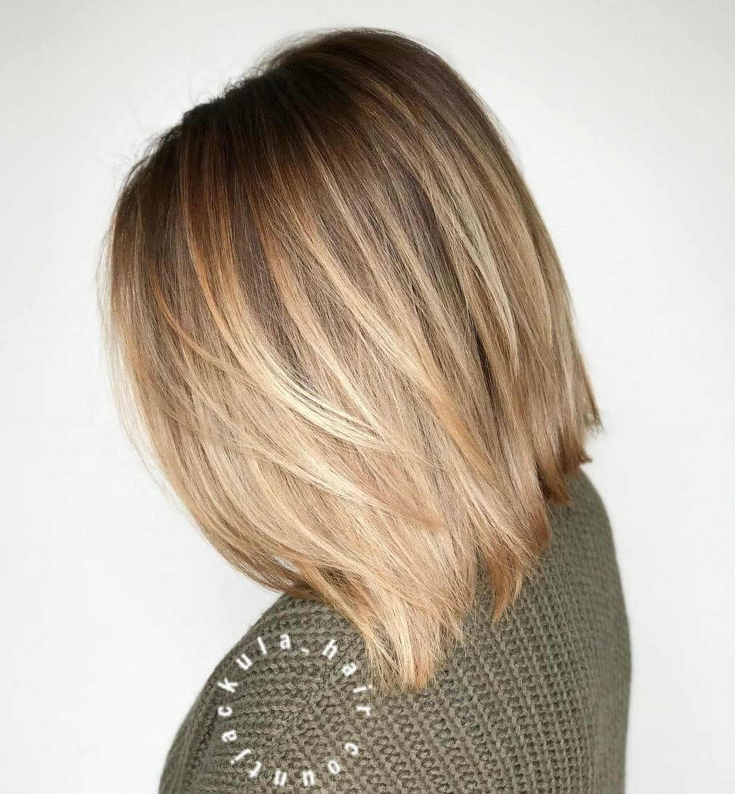 Straight Bob With Blonde Balayage Ombre