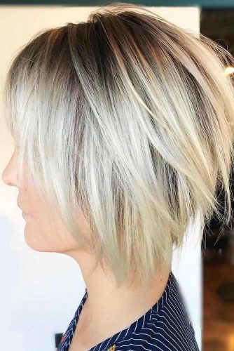 Straight Platinum Blonde Bob #bob #layeredhair