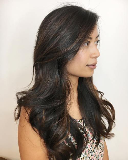 Subtle Brown Highlights For Black Hair