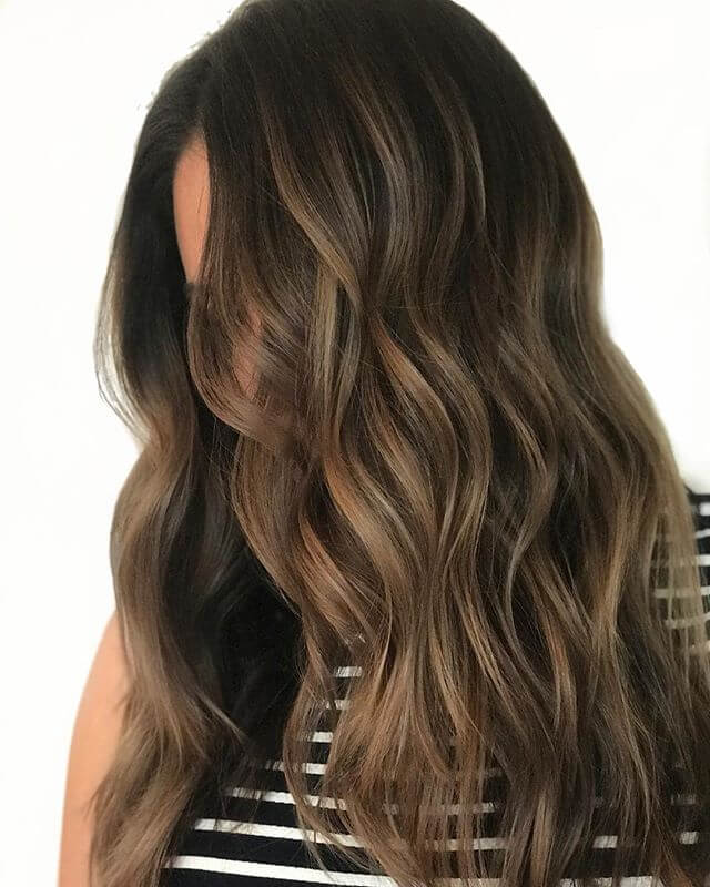 Subtly Wavy Dark Brown Hairstyle