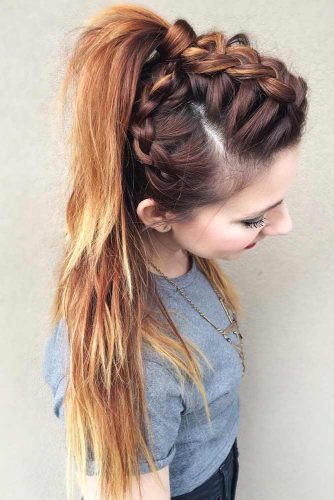 Triple Mohawk Dutch Braid #braids #ponytail #mohawk