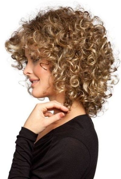 Voluminous perm hairstyle