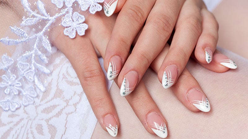 wedding nail design almond shape