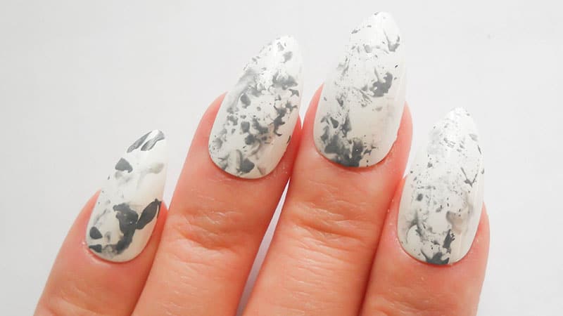 White Acrylic Almond Shaped Nails