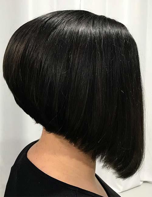 1. Black Stacked Bob