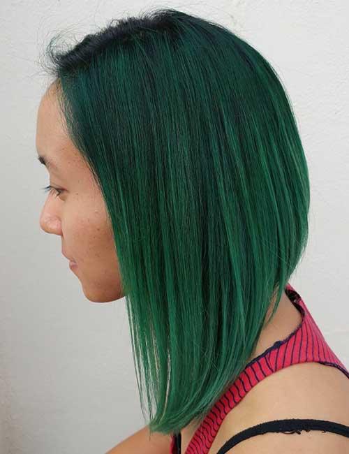 25. Emerald A-Line Lob With A Subtle Stack