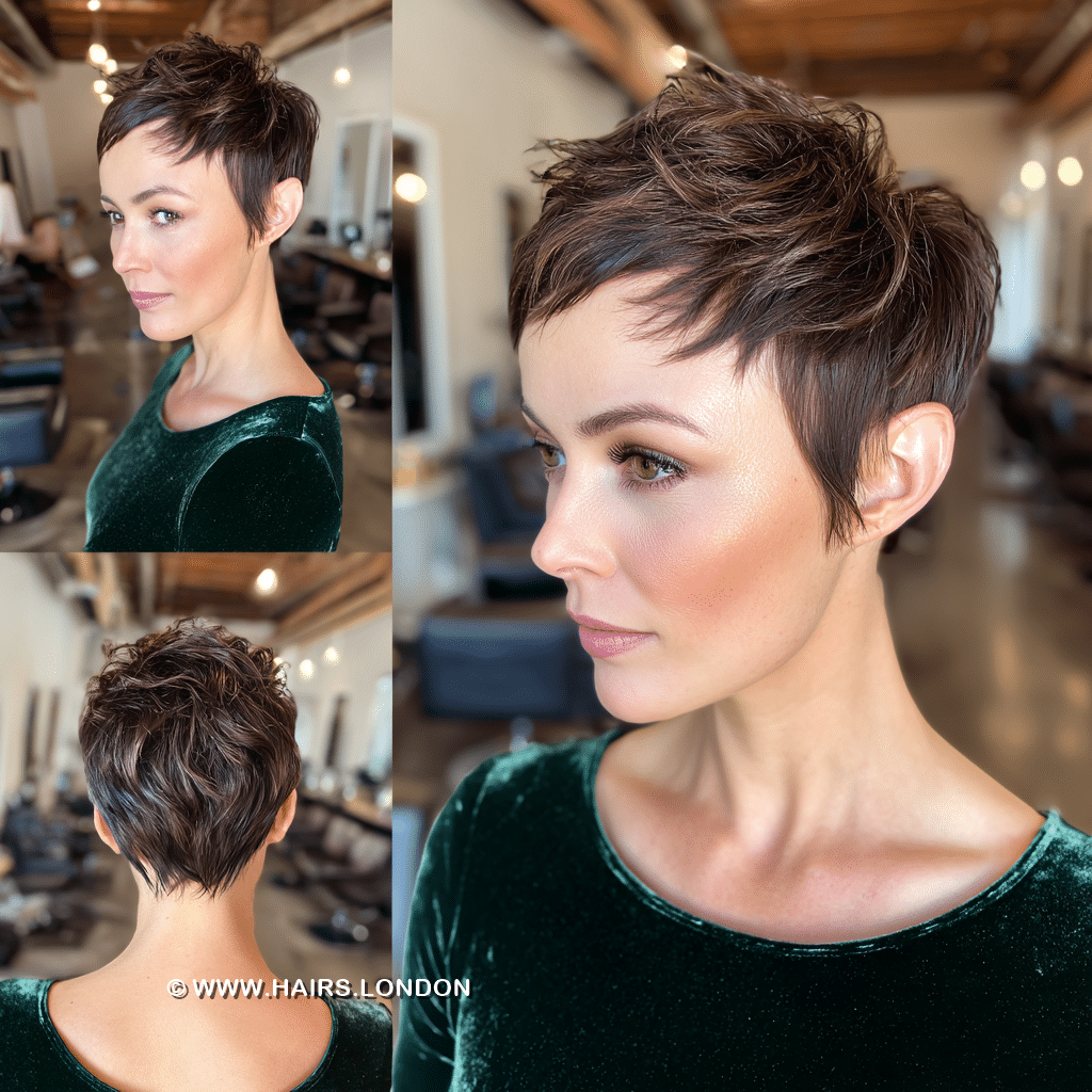 Rich Chocolate Brown Pixie Hair