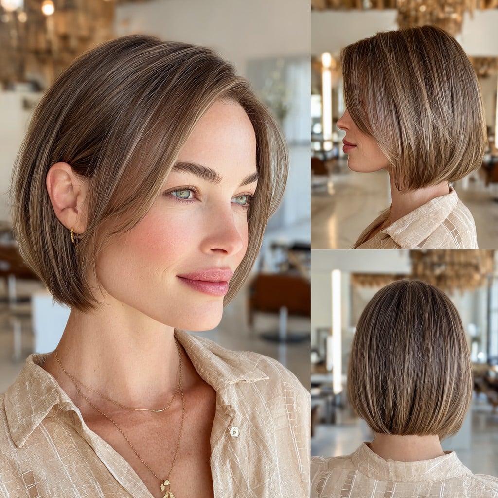 Ash Brown Bob Hair