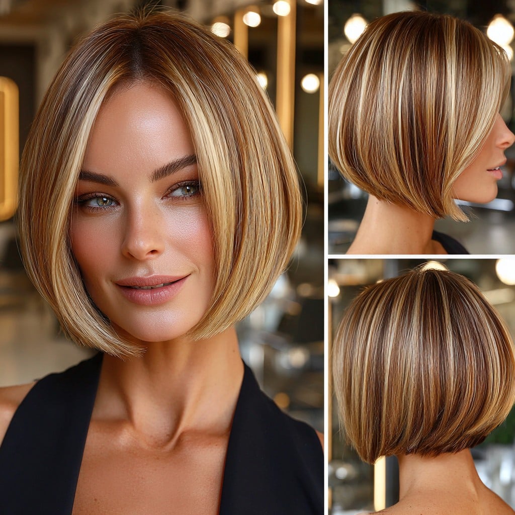 Golden Blonde Inverted Bob Hair