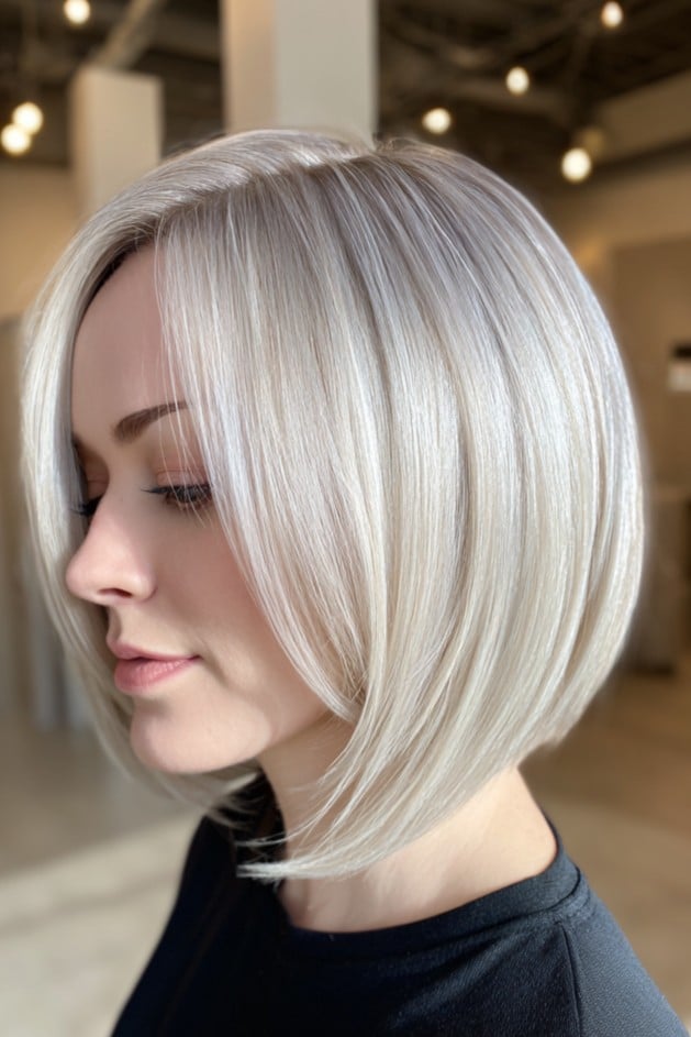 Silver Blonde Bob Hair