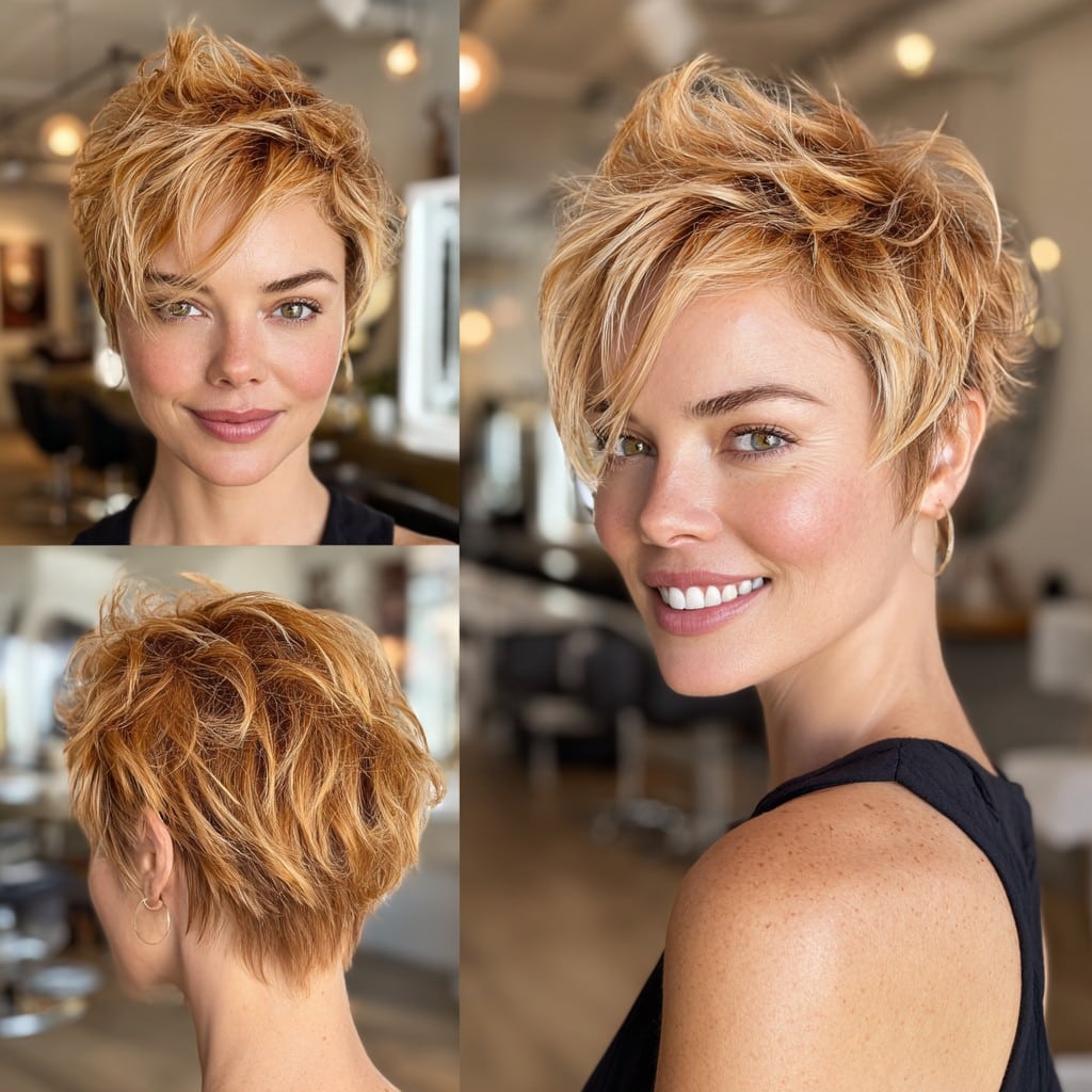 Sun-Kissed Copper Pixie Hair