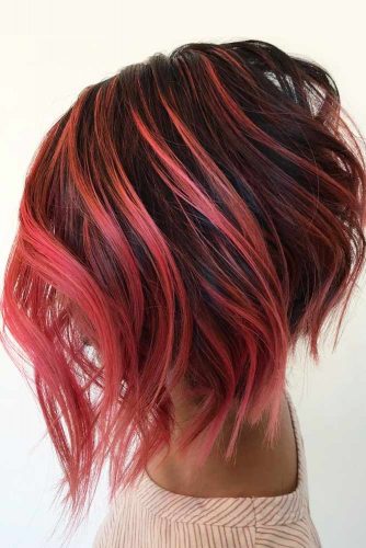 A line Bob Hairstyle #shortombrehair #balayage #shorthair #bobhaircut #pinkhair