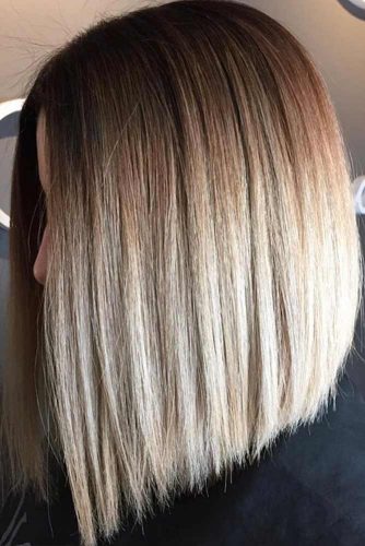 A-Line Lob with Trendy Balayage #bobhaircut #invertedbob #blondehair