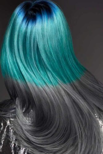 Aqua to Siver Ombre