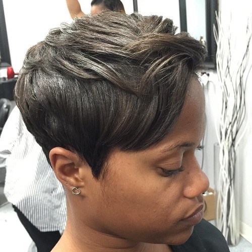 Ash Brown Pixie For Black Women