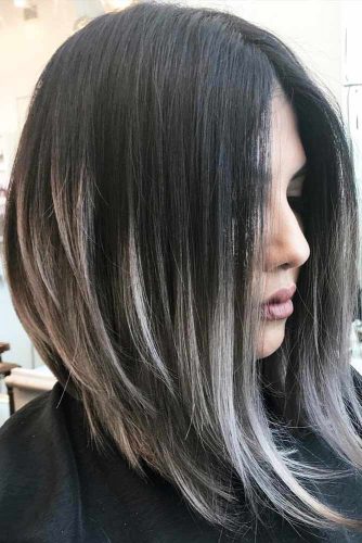 Ash Ombre Inverted Bob Hairstyles #ashhair #ombrehair #invertedbob