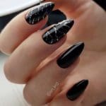 black-almond-nails-with-silver-glitter-pattern-si