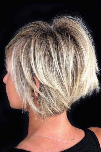 Blonde Color Side Swept Texturized Haircuts #shorthairstyles #shorthair #hairstyles #bobhairstyles #blondehair