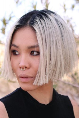 Blunt Platinum Blonde Bob