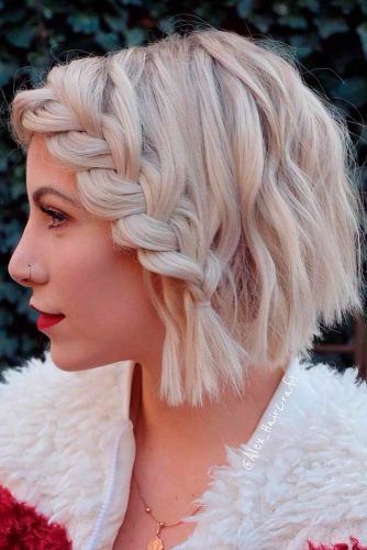 Braided Blonde Blunt Sharp Bob Haircut #blondehair #bluntbob