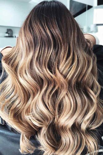 Brown Hair with Blonde Highlights #longhair #wavyhair #balayage