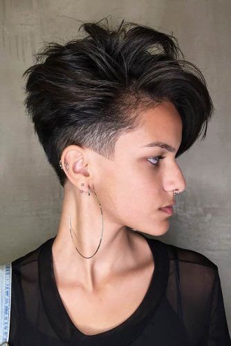 Brunette Pixie Layered Haircut #layeredhaircuts #layeredhair #haircuts #pixiehaircuts