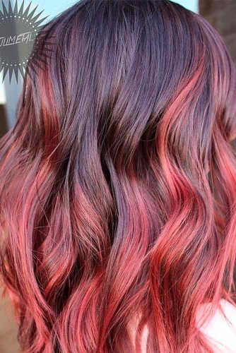 Brunette with Red Glazed Tips