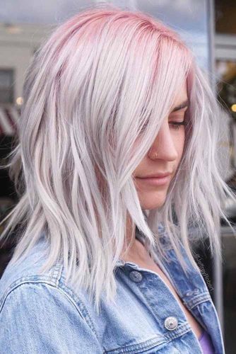 Bob genial con top cálido #layeredbob #platinumblonde #pinkombre