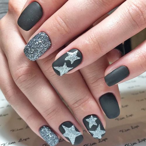 Cute Black and Silver Nails Designs picture 4