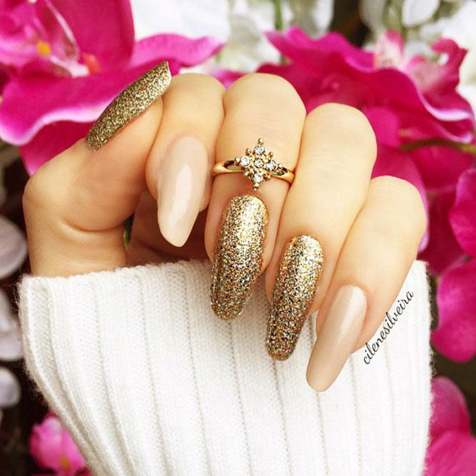 Cute Designs For Your Gold Nails Picture 3