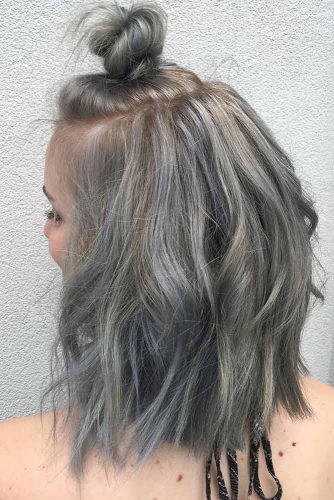 Cute Hairstyles for Shoulder Length Hair with Top Knots picture2