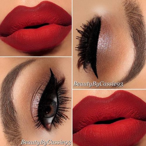 Cute Red Lipstick Makeup Ideas picture 1