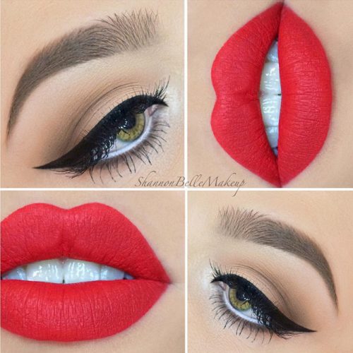 Cute Red Lipstick Makeup Ideas picture 4