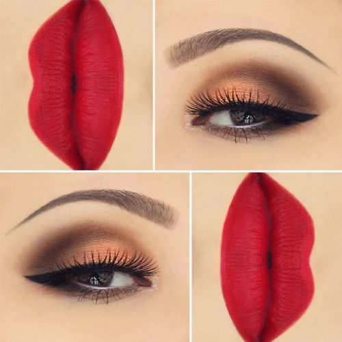 Cute Red Lipstick Makeup Ideas picture 5