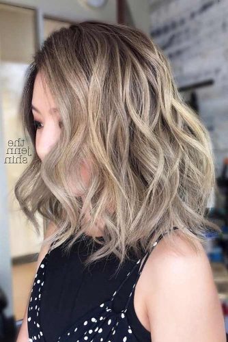 Cute Tight Curls With Ash Blonde Highlights #shoulderlengthhair #longbob #hairstyles #wavyhair #ashblondehighlights