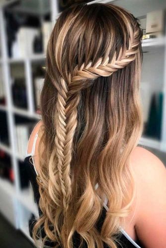 Fishtail Braided Half Up #braidedhairstyles #longhairstyles