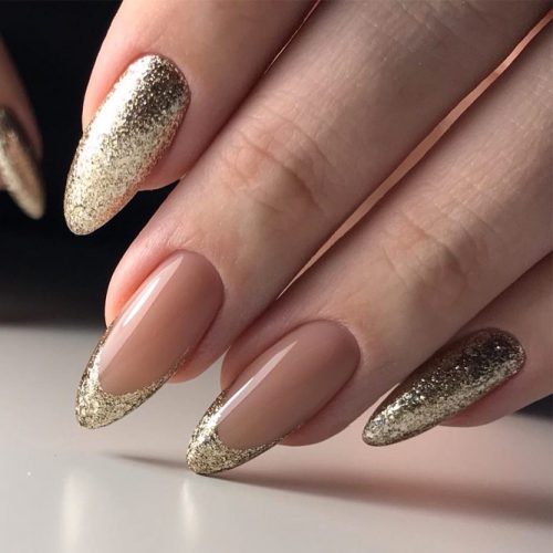 French Gold Nail Designs #french