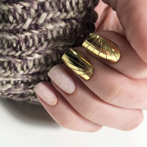 Gold Foil Nail Design #foil