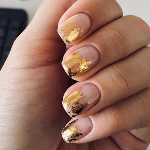 Gold Metallic Nail Art #manicure