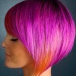 hot-purple-and-orange-bob-coloredhair-stylishhai