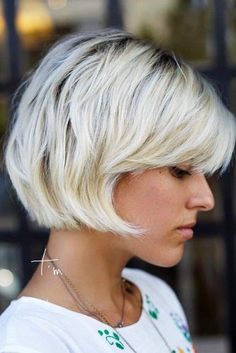 Layered Bob Haircut For Short Hair #shortbob #bobhaircut #blondebob