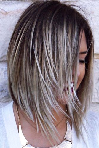 Layered Bob With Balayage #balayagehair #highlights #layeredbob